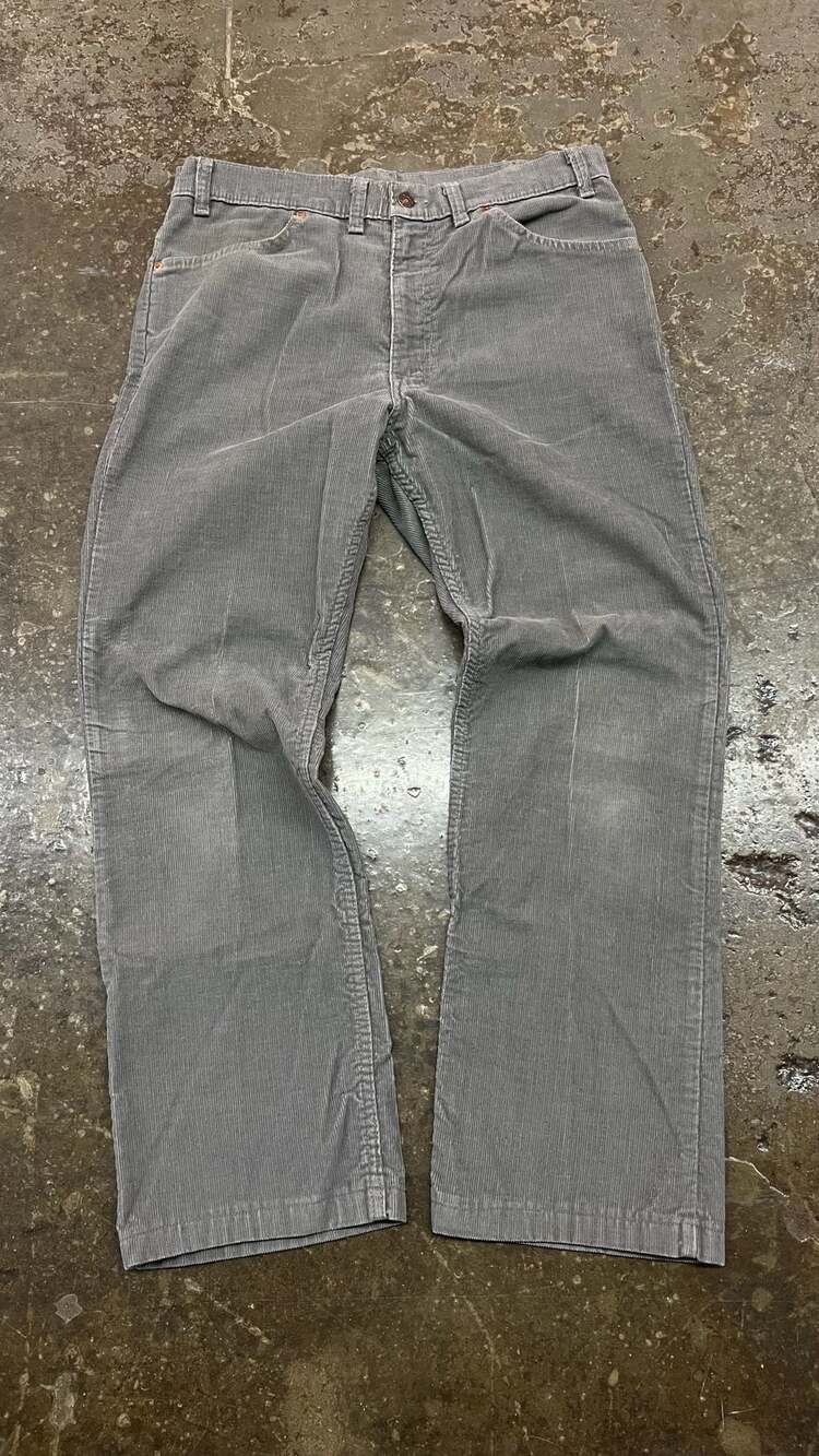 Vintage 1980s Levi's Corduroy Pants Gray